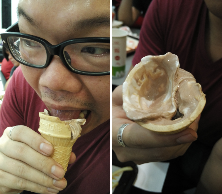 editor chak mcdonalds chocolate sundae cone ice cream