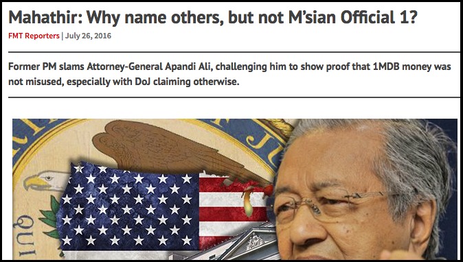 Mahathir Why name others but not M’sian Official 1 Free Malaysia Today