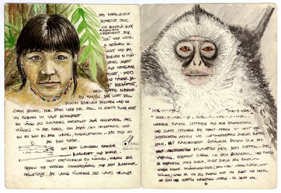 Bruno Manser's drawings. Image from tavarua-thetraveler