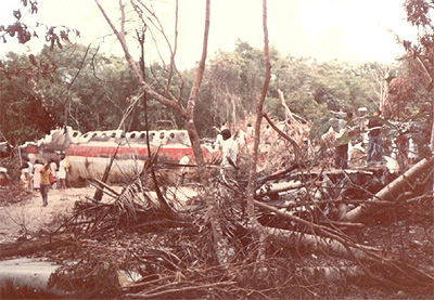 The crash site in Tanjung Kupang, Johor. Image from Malaysian Wings