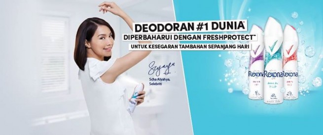 Typical shot of a model/actress in a deodorant ad. Image from http://freebiesland.my/