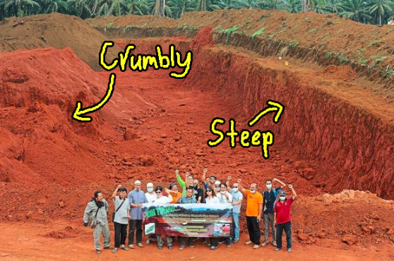 bauxite mine steep crumbly ground