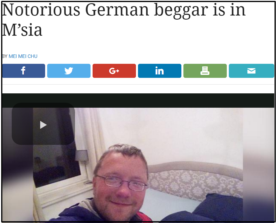 Notorious German beggar is in M’sia Nation The Star Online