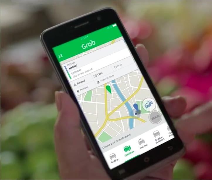 To try the service on your own, choose the 'GrabShare' option at the start of the app 