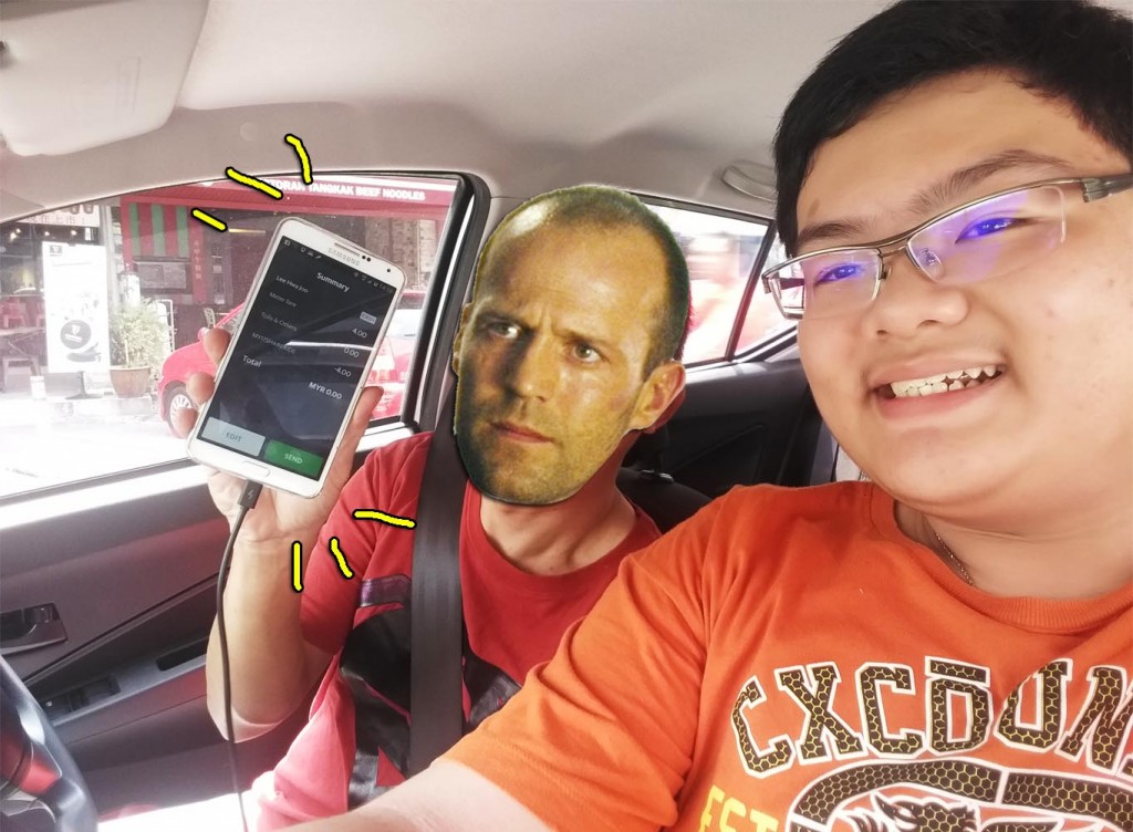 Hwa Joo with his... err... GrabShare driver. 