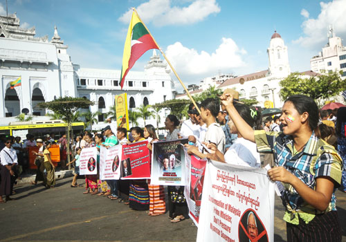 myanmar times protest najib rohingya stance election vote