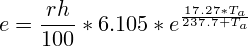 perceived temperature formula