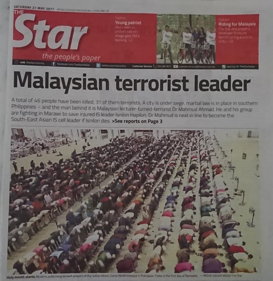 The star terrorist front page