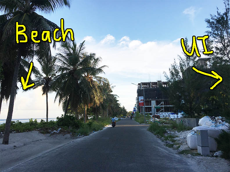 There's a public beach right behind UI Hotel, which stretches along a few rows of other hotels too. 
