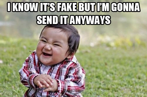 evil baby send fake whatsapp message meme