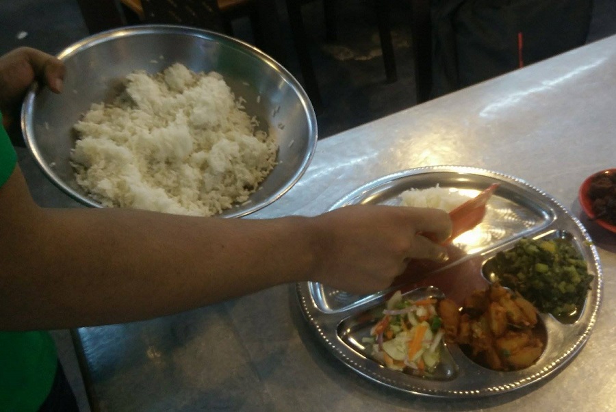 Unlimited rice refills at Appu Uncle!