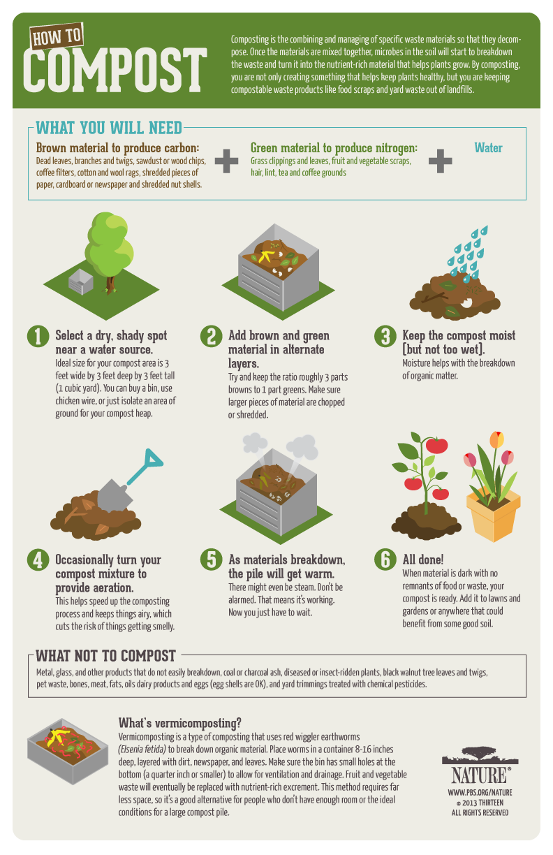 There's a lot of websites that teaches you how to compost. Source