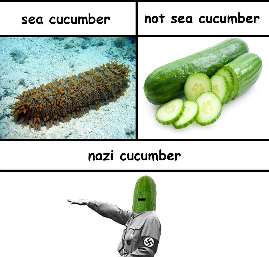 The differences can be subtle. Make sure your cucumber isn't fascist.