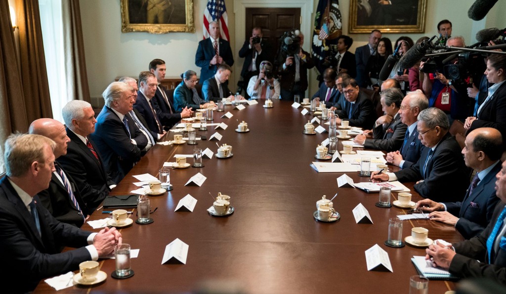 "Having a meeting in the White House #serious" Photo from New York Times