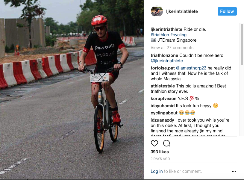 Post from the triathlete's insta acc, @ljkerintriathlete image from Instagram