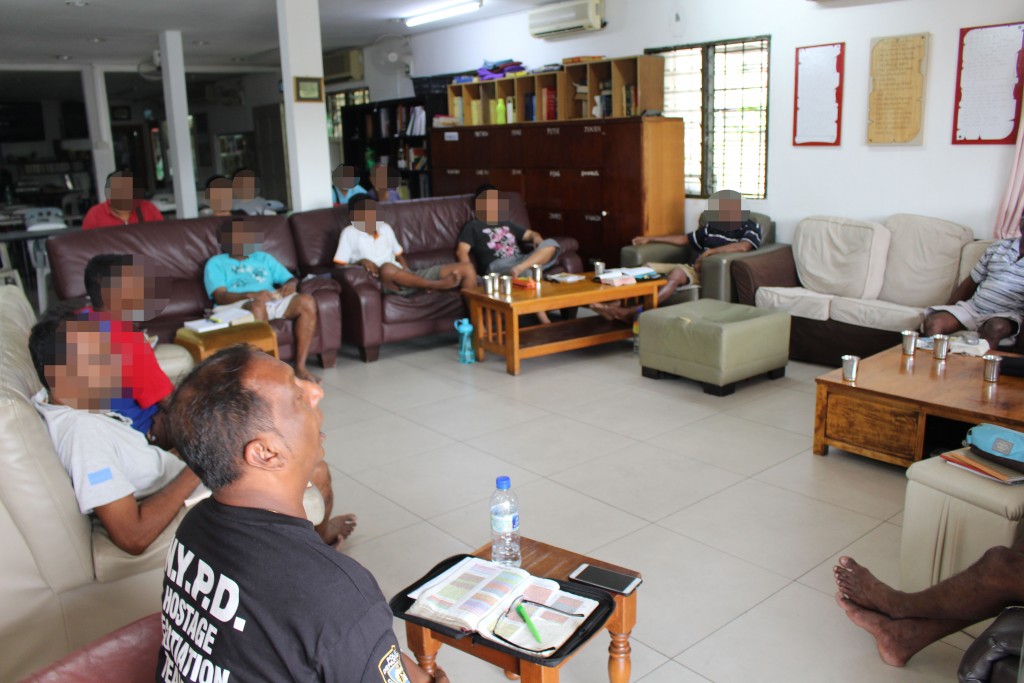 A bible study underway at the centre