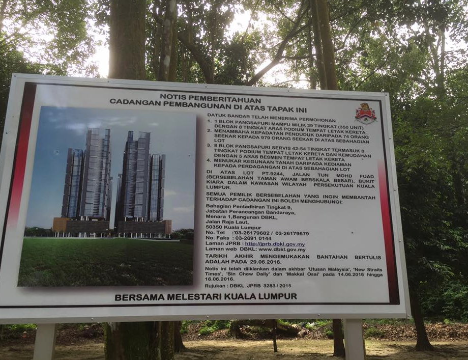 Taman Rimba Kiara Development Notice