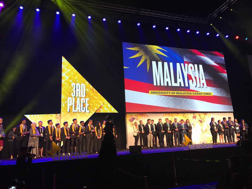 Landing at 3rd place at the Enactus World Cup. Image provided by UMS Enactus Club.