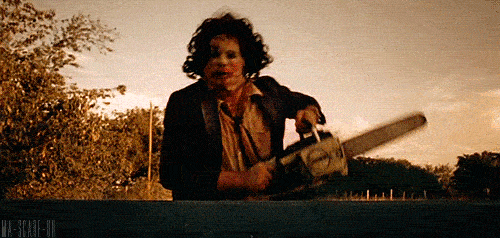 leatherface chainsaw happy
