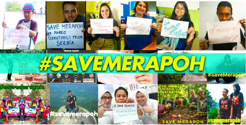 The campaign to #SaveMerapoh went global. Img from MyNewsHub.cc