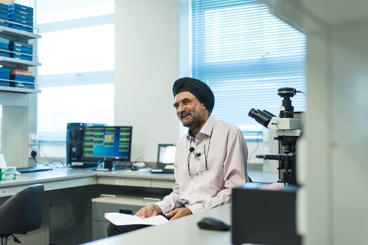 Dr Balbir in his lab. Photo from Merdeka Awards
