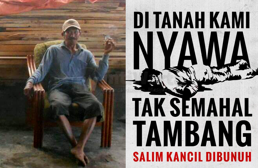 Salim, the activist who was killed and the resulting protest poster. Img from Protectionline.
