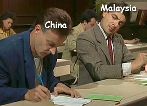 malaysia copy china mr bean cheat exam