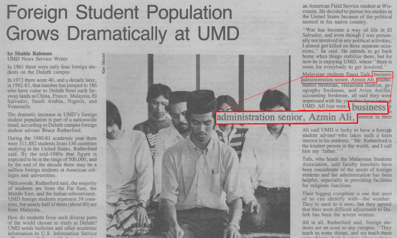 Wahhh... University of Minnesota even got surau in the 80s. Image from the University of Minnesota.