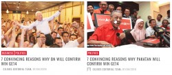 We posted 2 articles about who would win GE14. Can you guess if Pakatan or BN got more views?