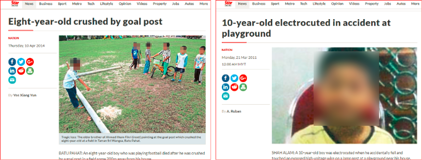 news kid boy electrocuted goal post fall playground accident safety