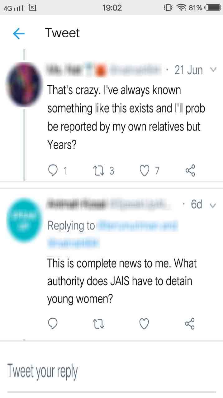 Some comments online. Screengrab from Twitter