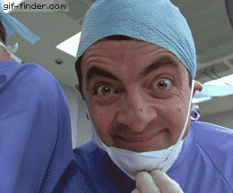 If Mr Bean can pretend to be a doctor, we all can too, right? Gif from Giphy