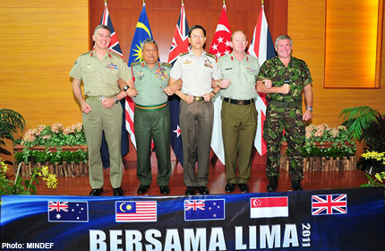 Soldiers from the five countries under FDPA. Image from AsiaOne