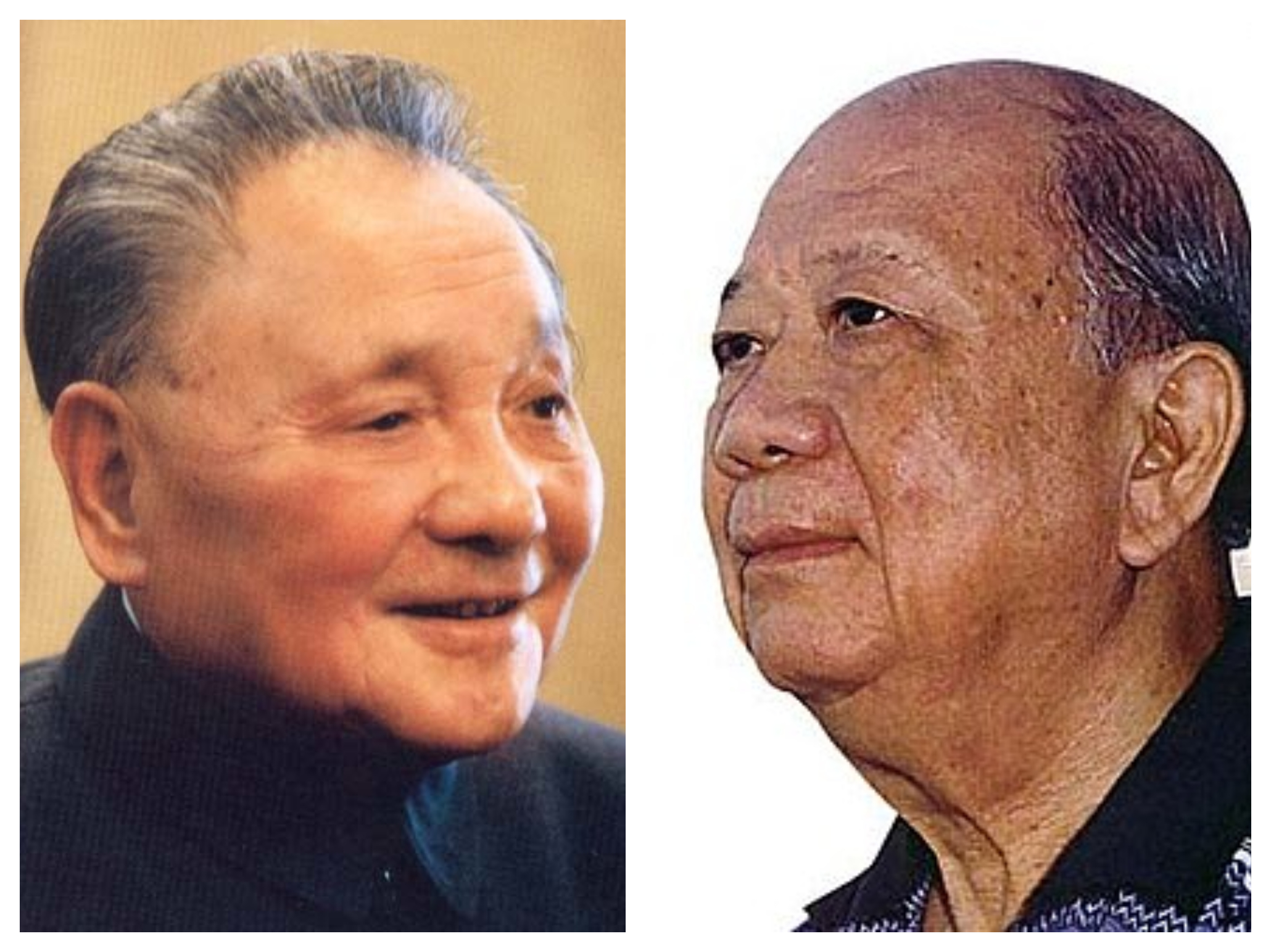 Deng Xiaoping (left) and Chin Peng. Images from Alchetron and Wikipedia