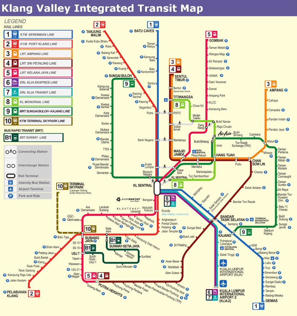 Klang Valley Integrated Transit Map 001 T 