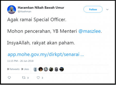 Screengrab of Aisehman's tweet.