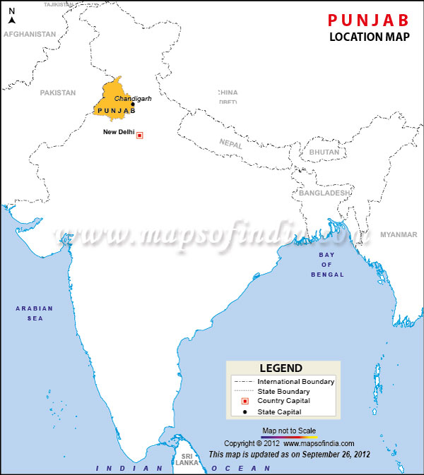 Punjab means "the land of five rivers' and its where the Indus Valley Civilisation started. Img from Maps of India