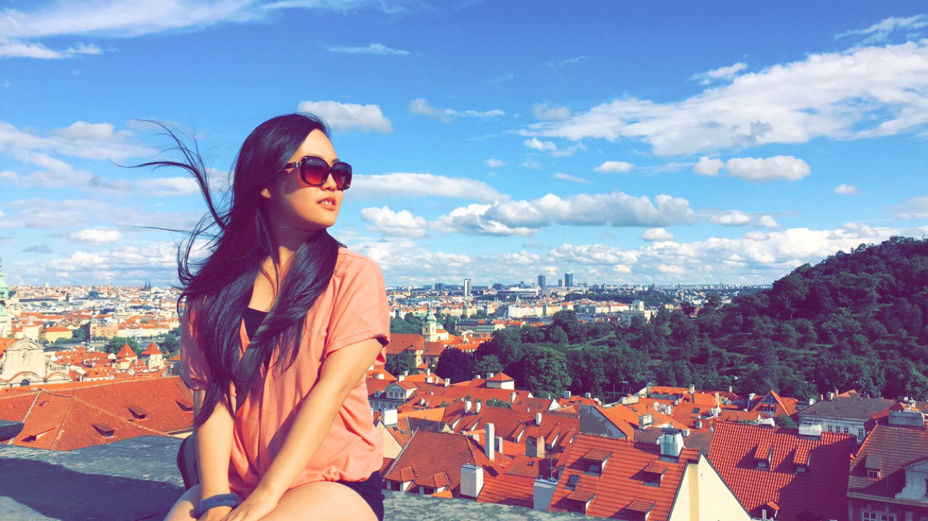 Kim in Prague. 