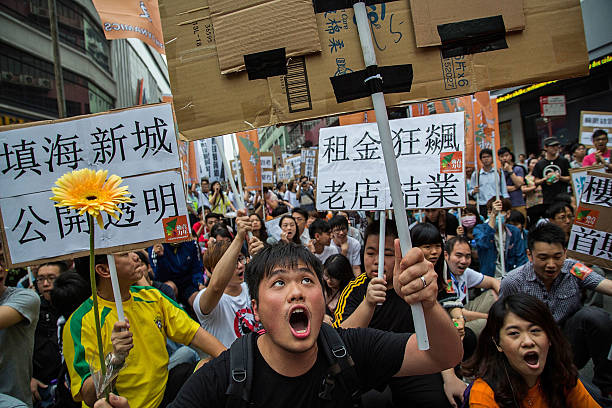 Macau's May Day protest. Image from Getty Images