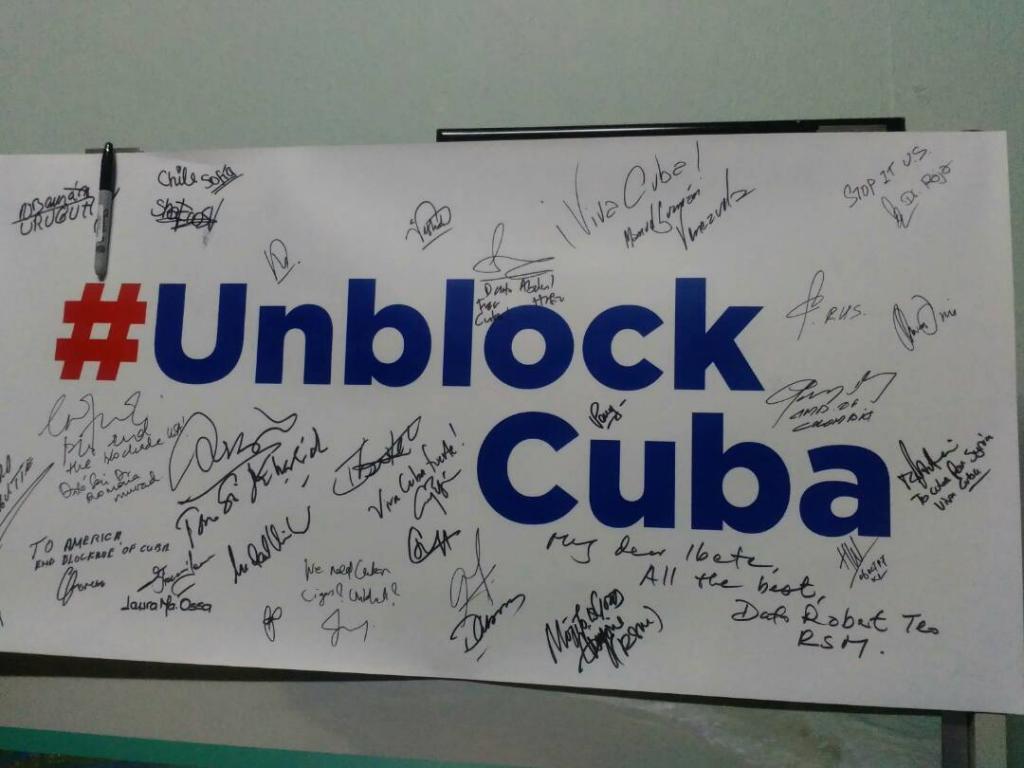 #UnblockCuba. Image from Diplomatic Representations of Cuba Abroad