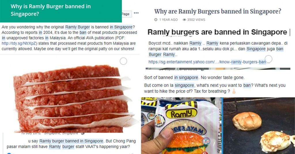 Is it true that Ramly Burgers are banned in Singapore?