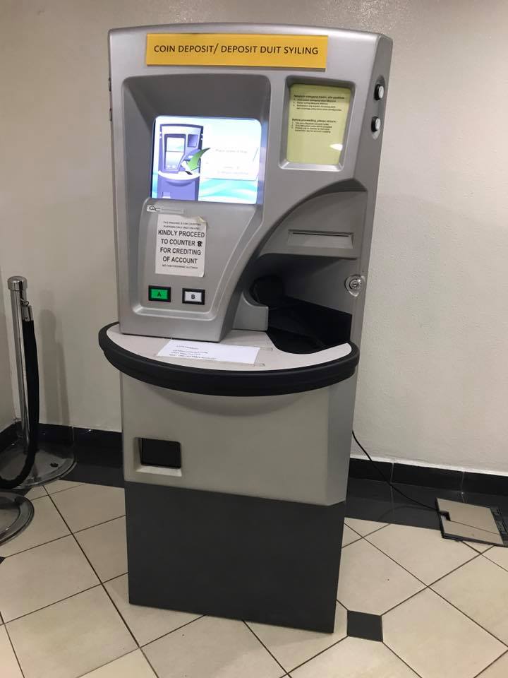 There S A Machine For You To Deposit All Of Your Coins