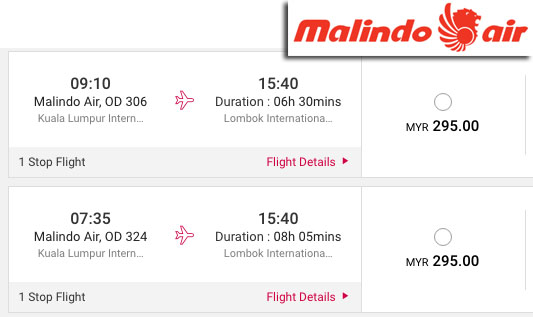 You can also opt for other airlines, like Malindo, which makes a stop at Jakarta. 