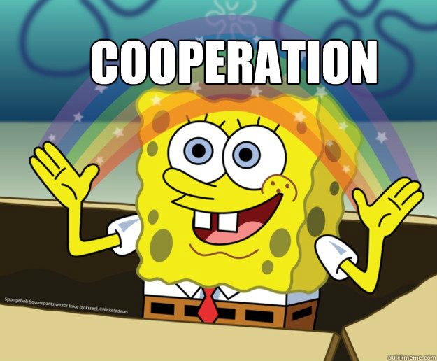 Sometimes the Rational thing to do is to Ration the work with some coopeRation. Image from Quickmeme