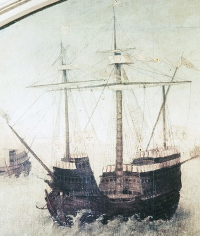 A 16th century Portuguese ship. Image from the Portuguese National Museum of Ancient Art.