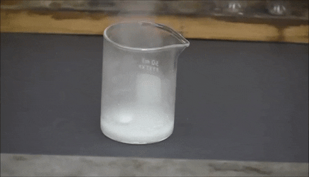 Sodium metal reacting with HCl. Gif from Gfycat.