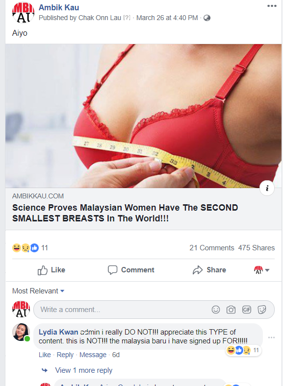 Update: Study That Said M'sian Women Have the Second Smallest