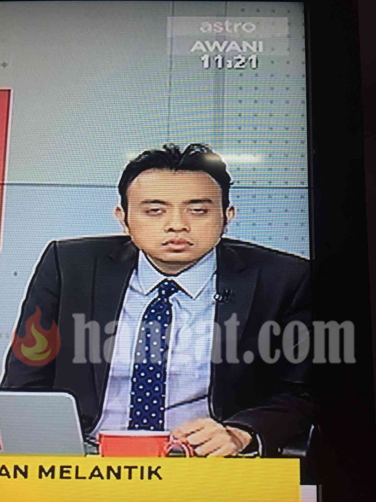 A TV presenter, GE14 night/morning. Img from hangat.com.