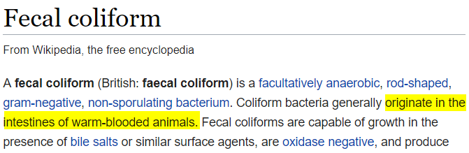 fecal coliform wiki