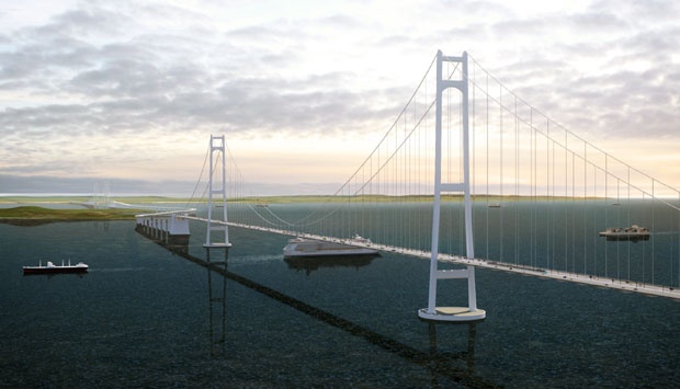 Design concept of the Sunda Strait Bridge. Image from PT Wiratman and Associates.